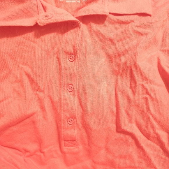 Faded Glory Coral Polo Tee Women’s Medium (8-10) Everyday Summer Spring Preppy - Picture 3 of 5